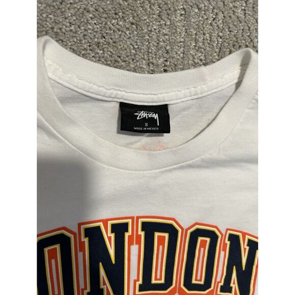 Stussy London England‎ T-Shirt - White Tee - Men's Size Small S White - Picture 2 of 4